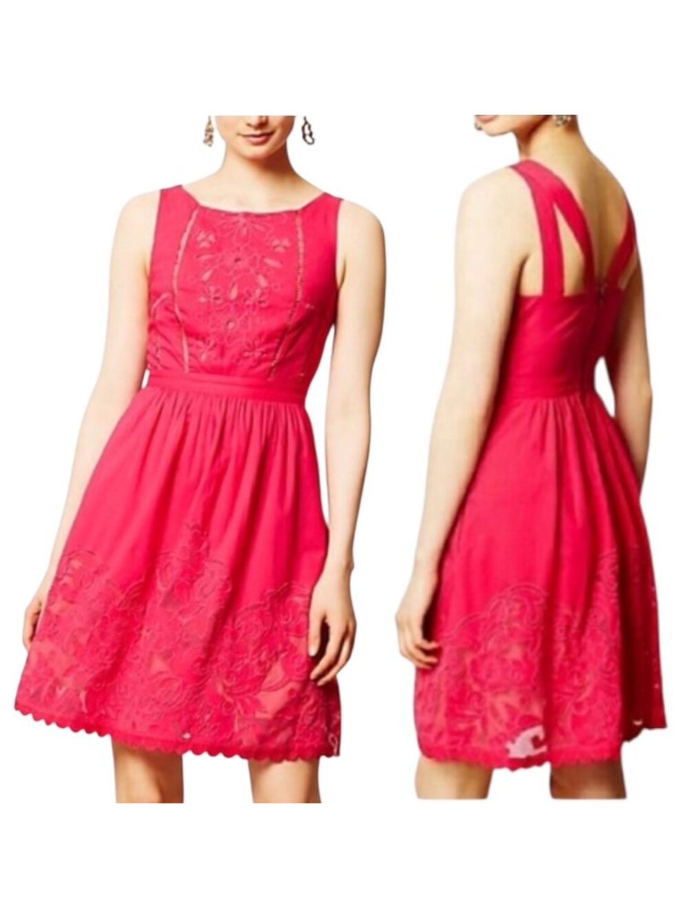 Anthropologie Moulinette Soeurs Rhododendron Mini Dress 2 Pink Sleeveless
